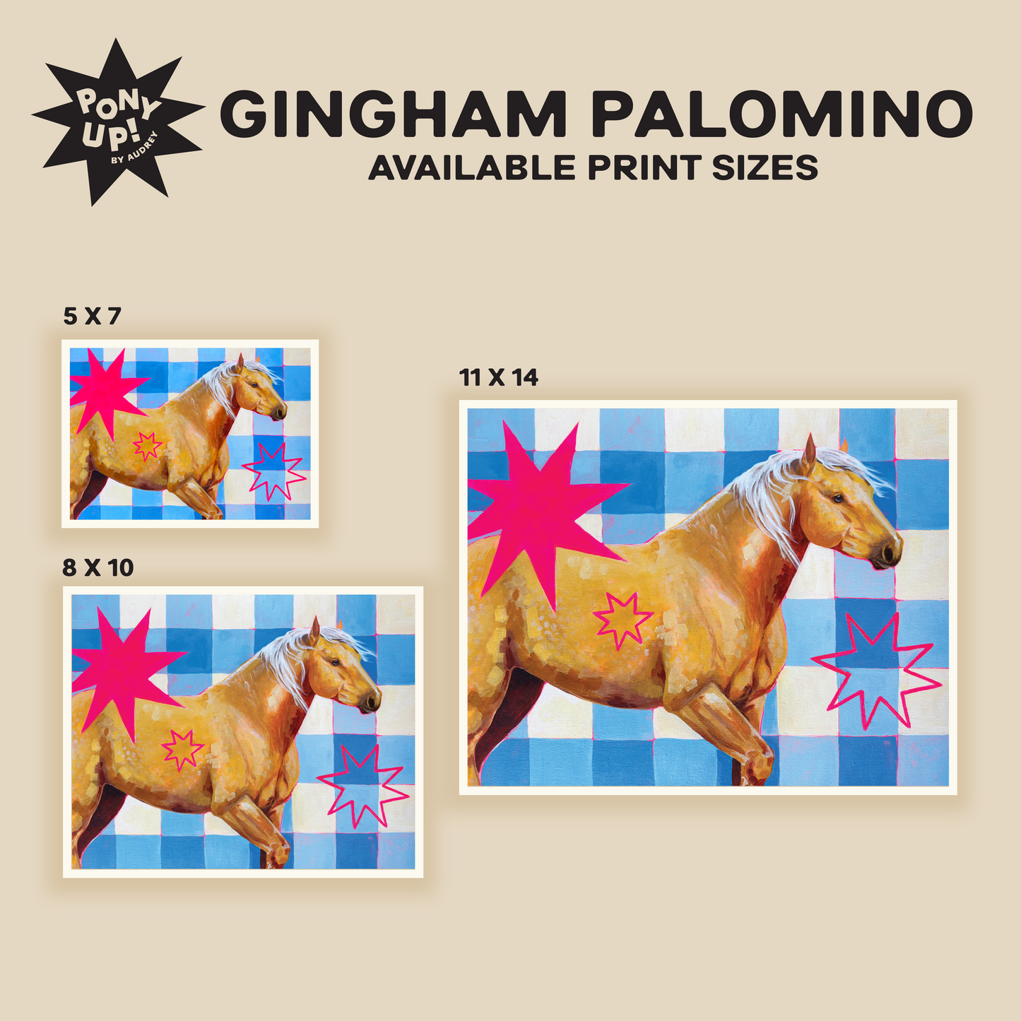 Gingham Palomino Print