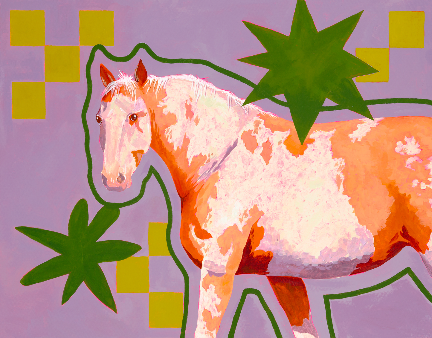 Purple Paint Horse Original Painting