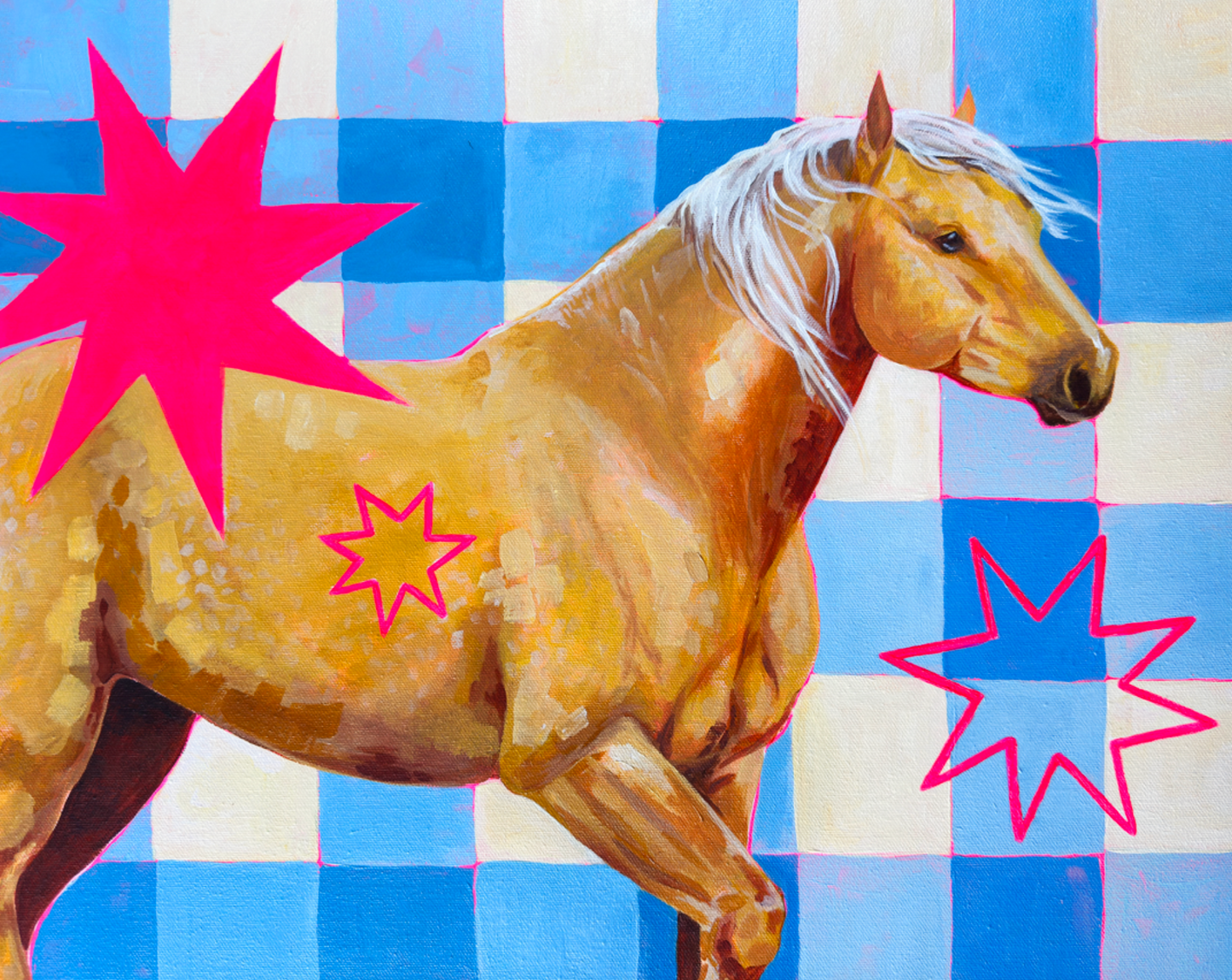 Gingham Palomino Horse Original Painting