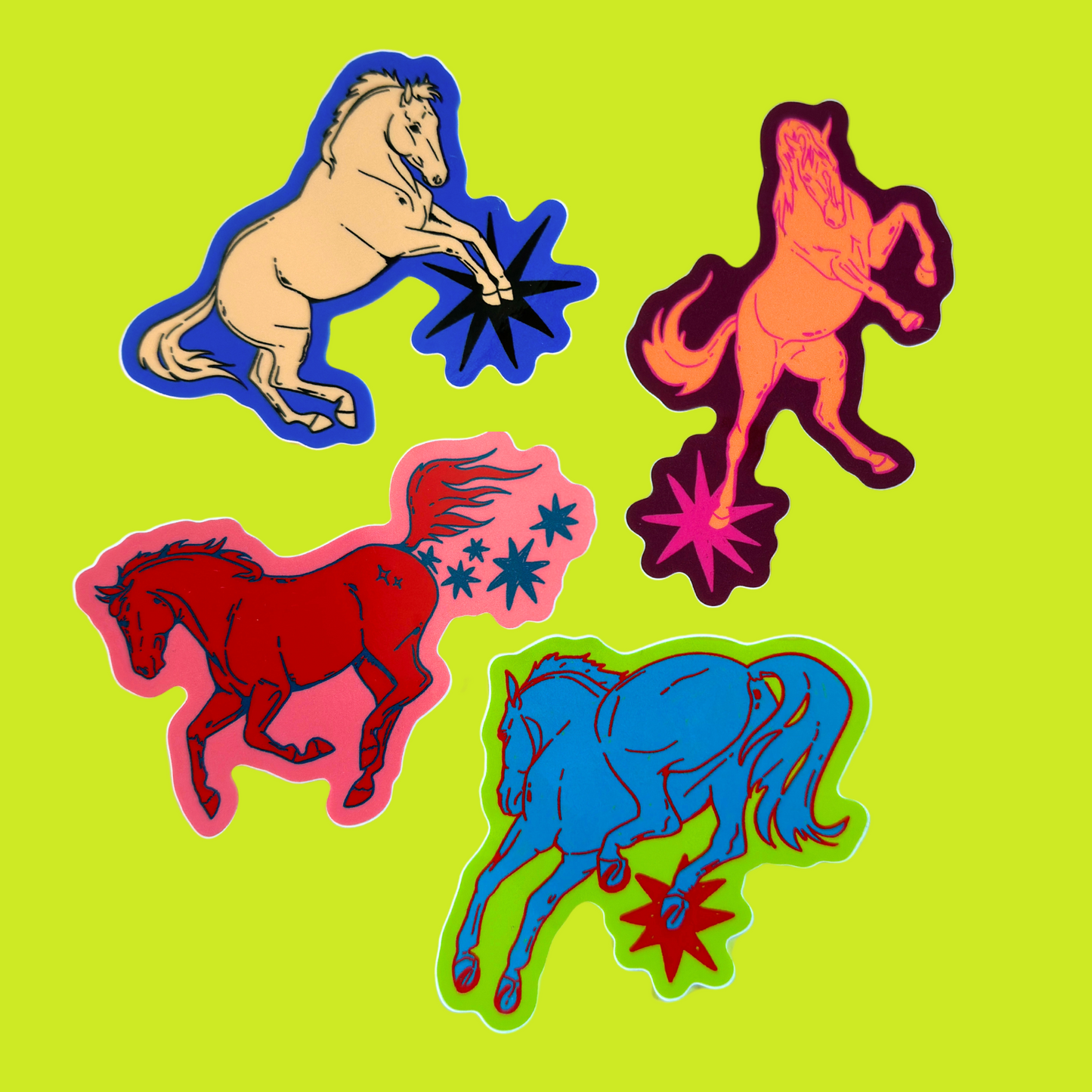 Colorful Horses Sticker Bundle