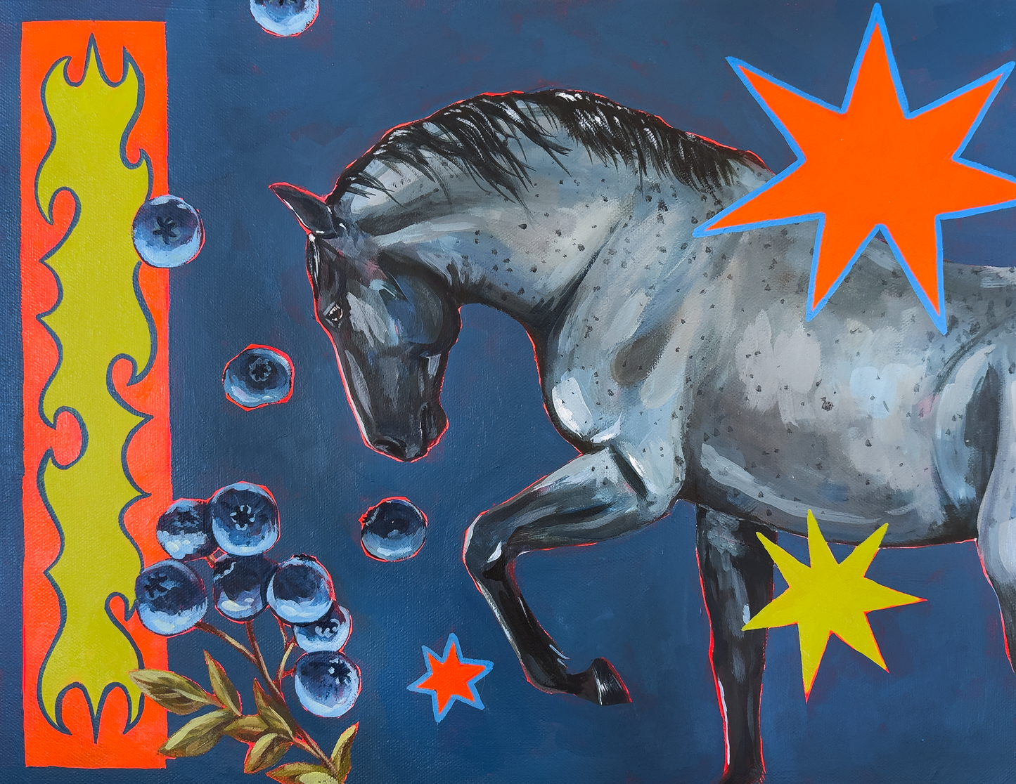Blue Roan Horse Print