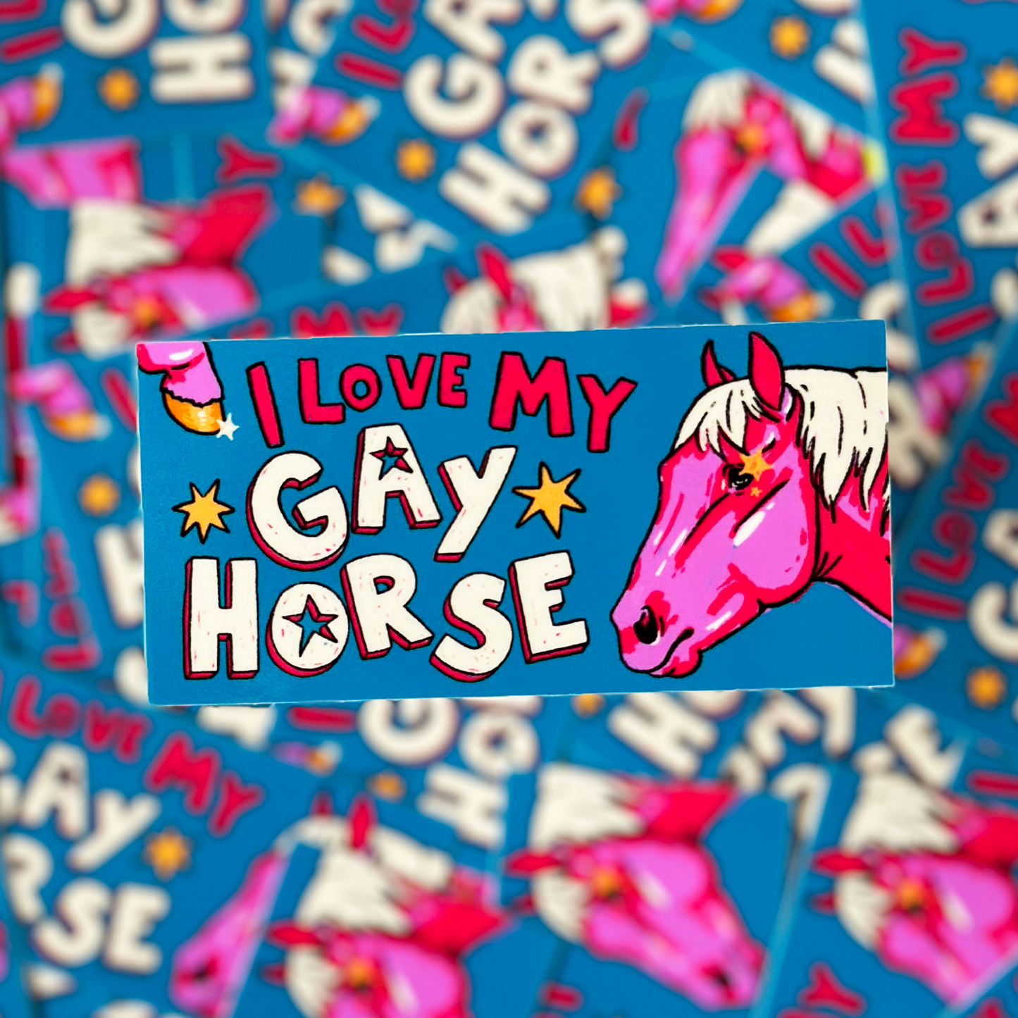 I love My Gay Horse Small Sticker