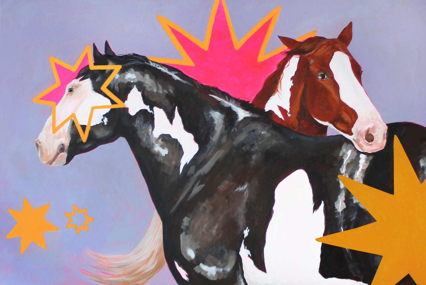 Purple Pairing Horses Original Painting