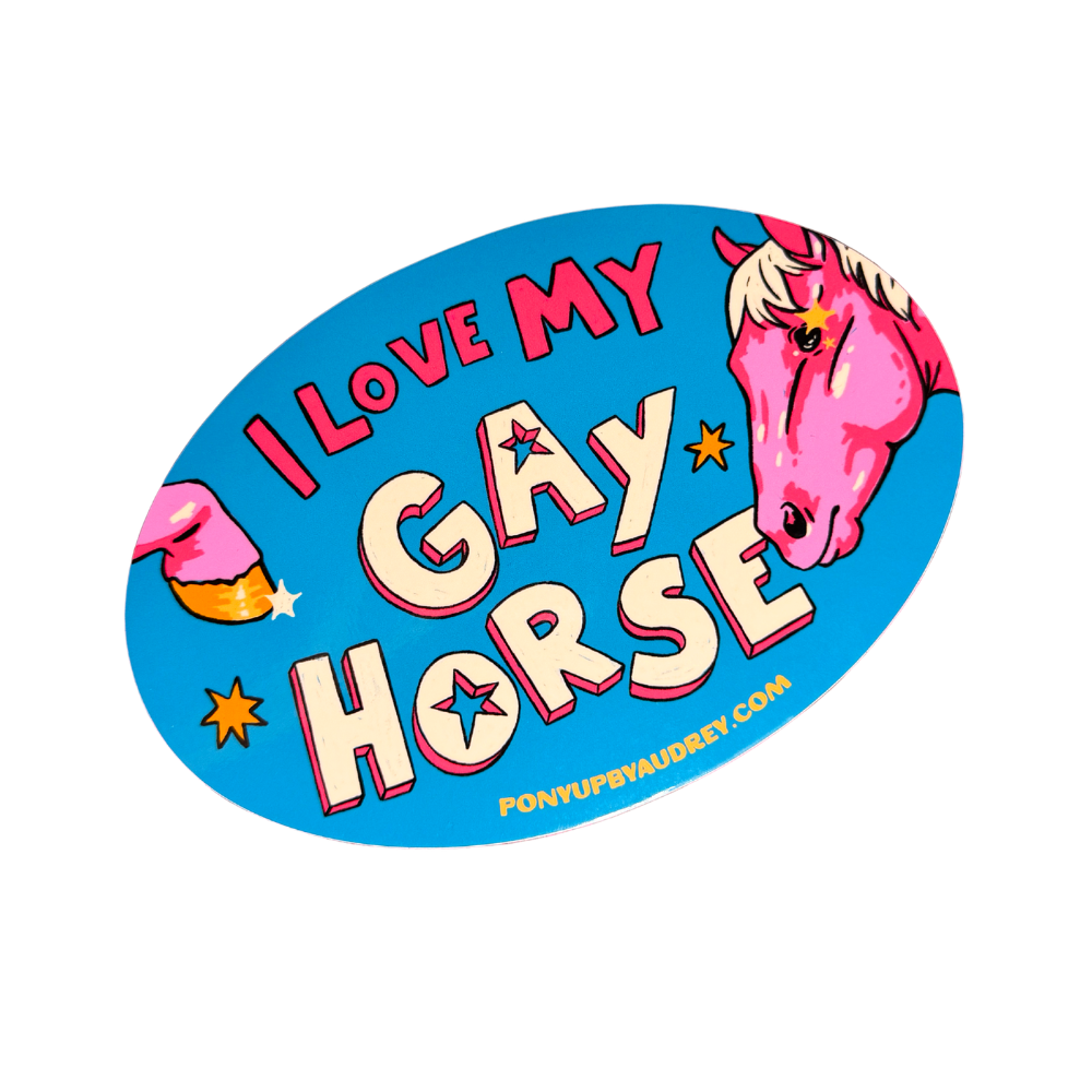 I Love My Gay Horse Oval Sticker