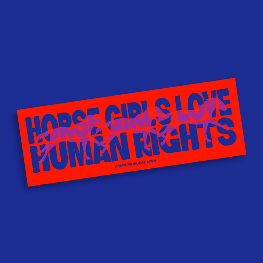 Horse Girls Love Human Rights Bumper Sticker