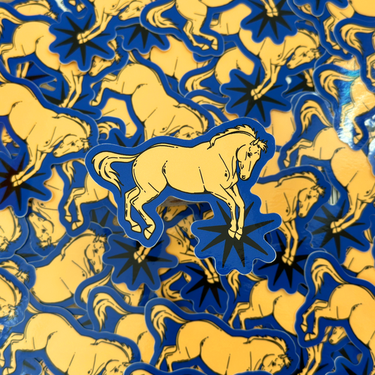 Blue Horse Sticker