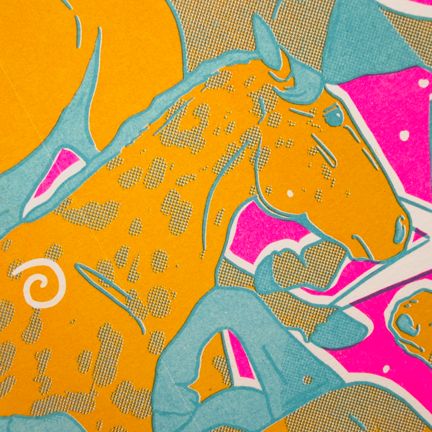 Cyan Herd Risograph Print
