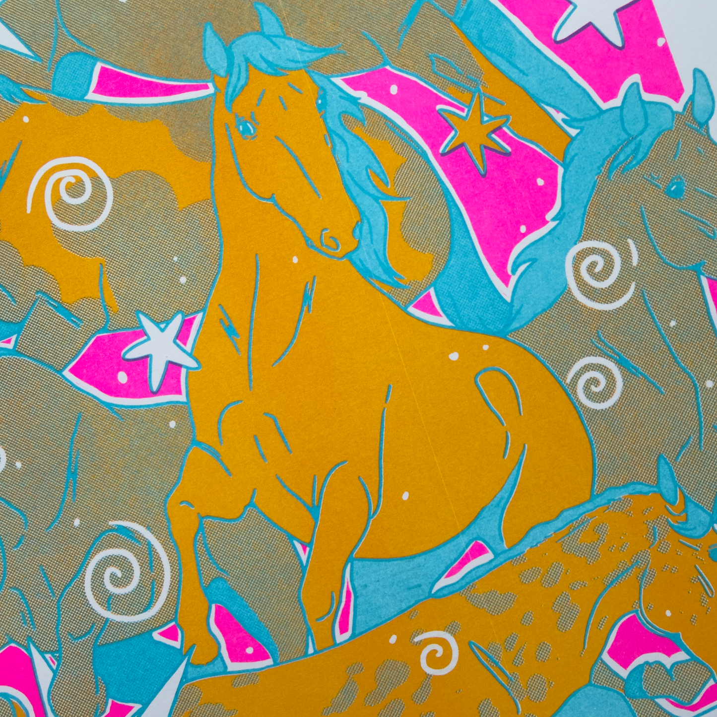 Cyan Herd Risograph Print
