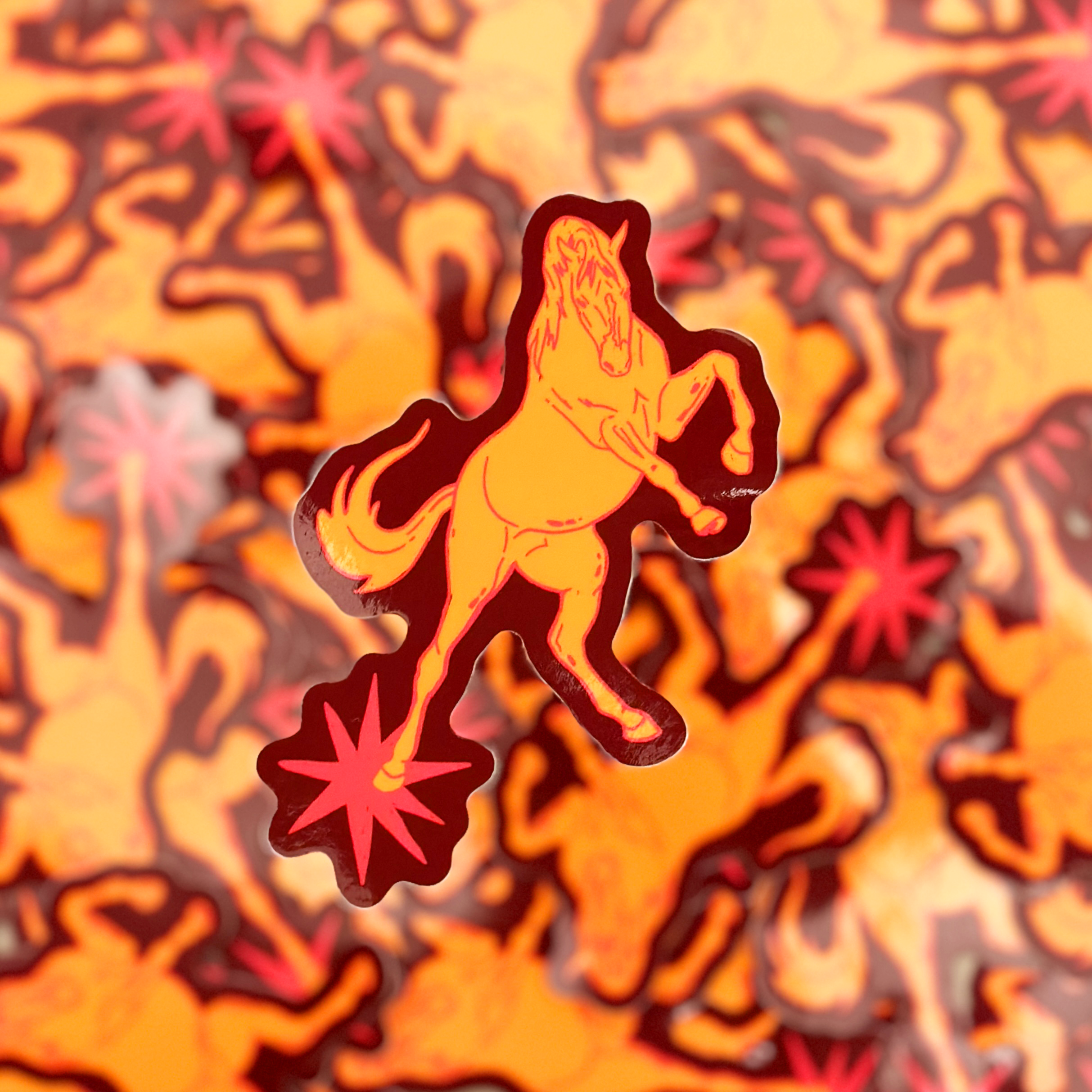 Pink Kicking Horse Sticker – Pony Up! By Audrey