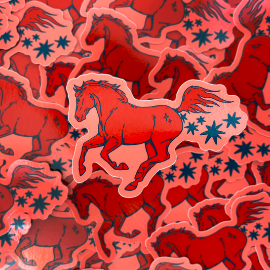 Red Horse Sticker